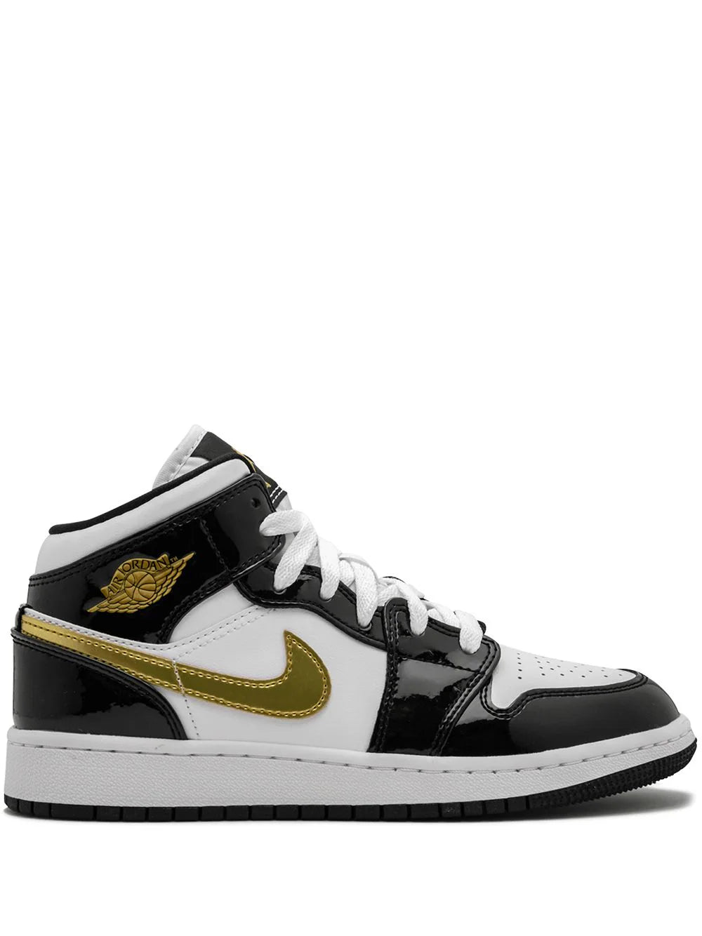 JORDAN 1 MID PATENT GOLD (Grade School)