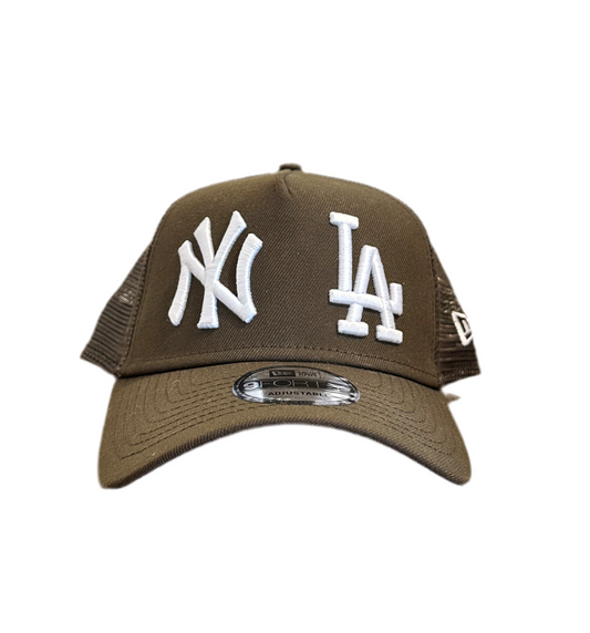 GORRA NEW ERA LOS ANGELES DODGERS VS NEW YORK YANKEES BROWN AJUSTABLE