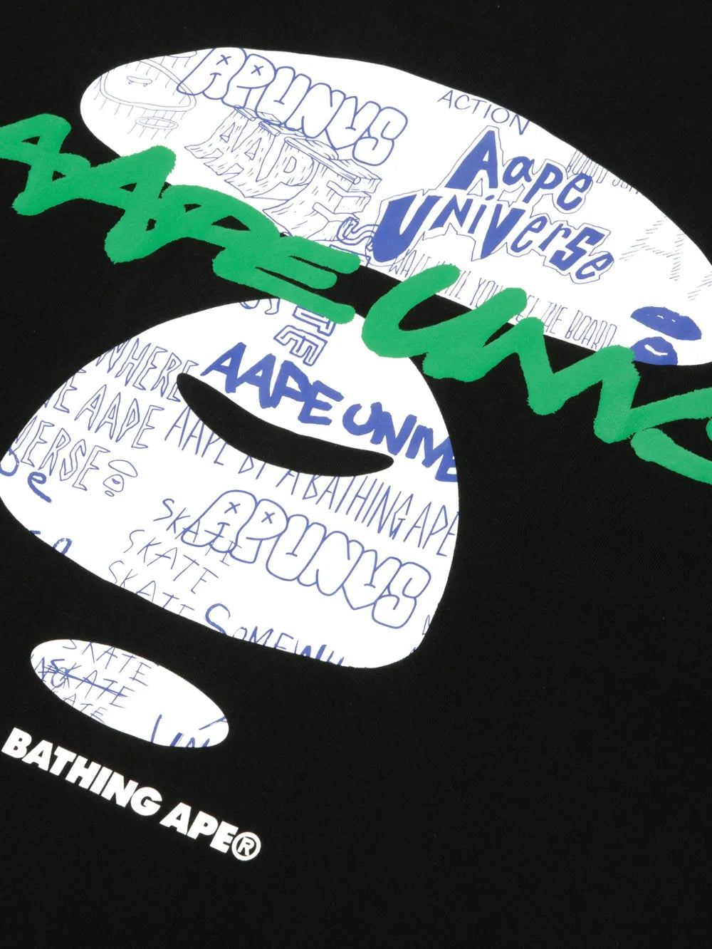 PLAYERA AAPE BY *A BATHING APE® PRINTED LOGO BLACK
