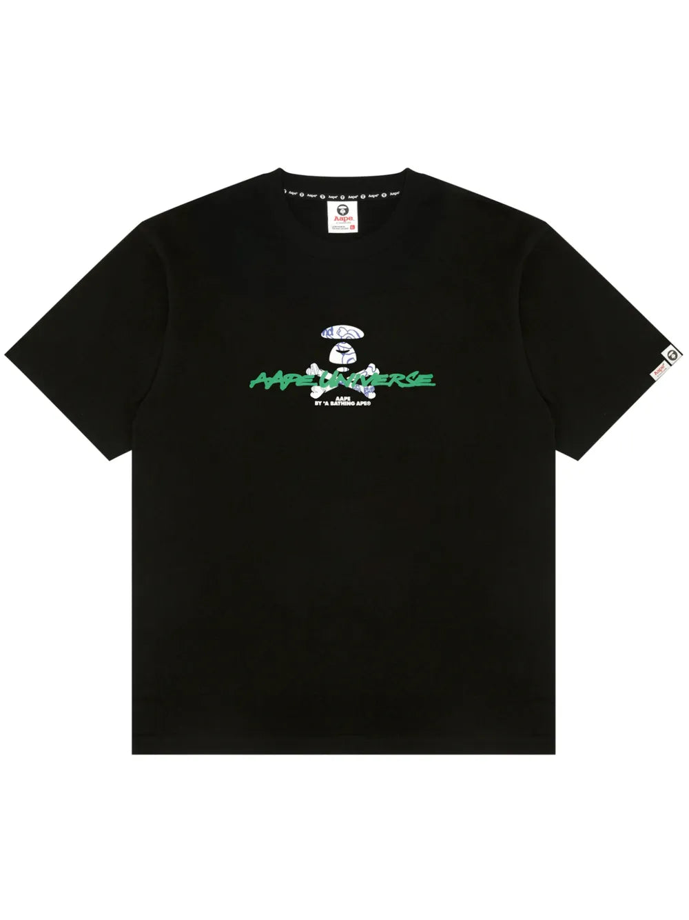 PLAYERA AAPE BY *A BATHING APE® PRINTED LOGO BLACK