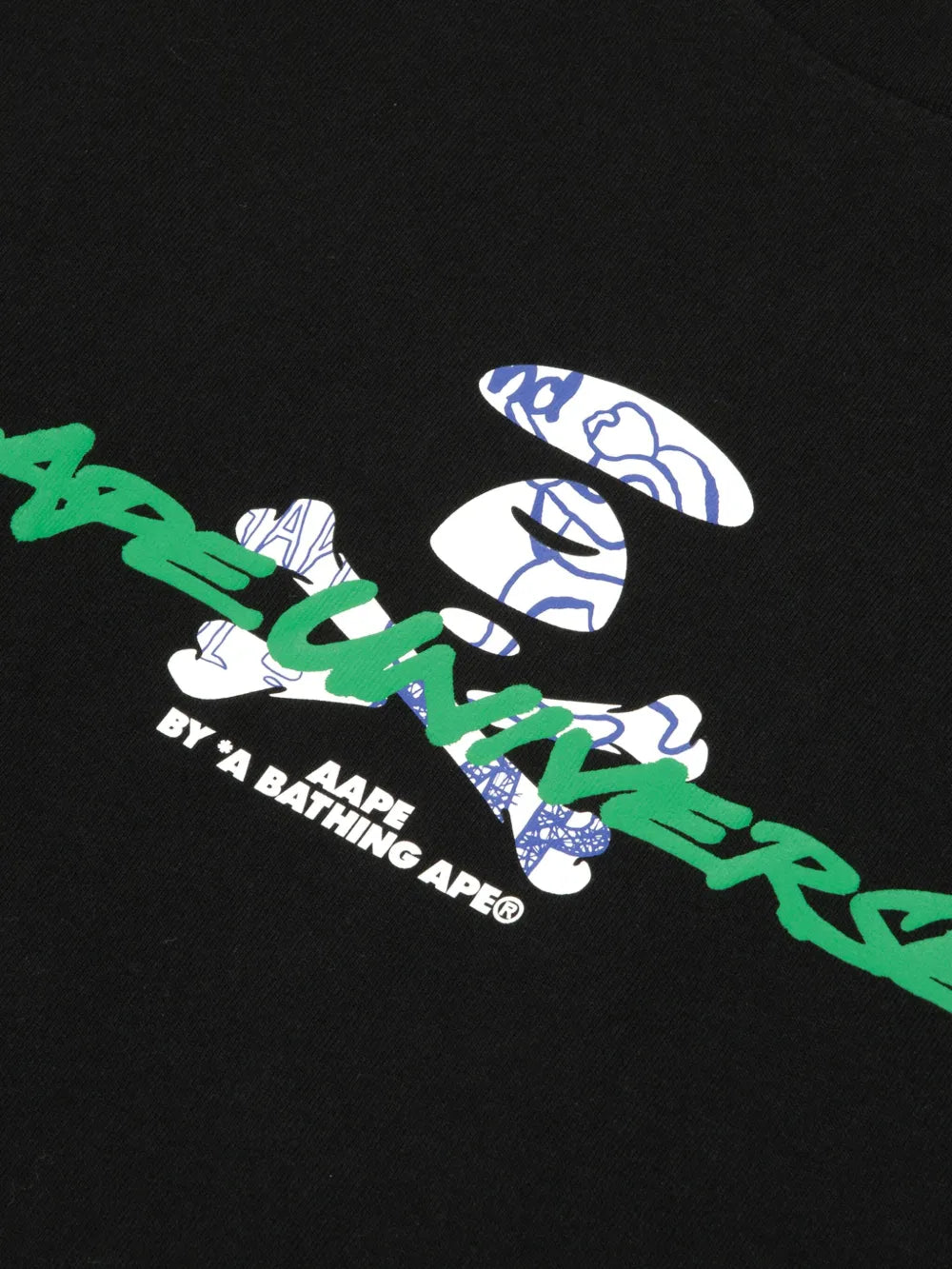 PLAYERA AAPE BY *A BATHING APE® PRINTED LOGO BLACK