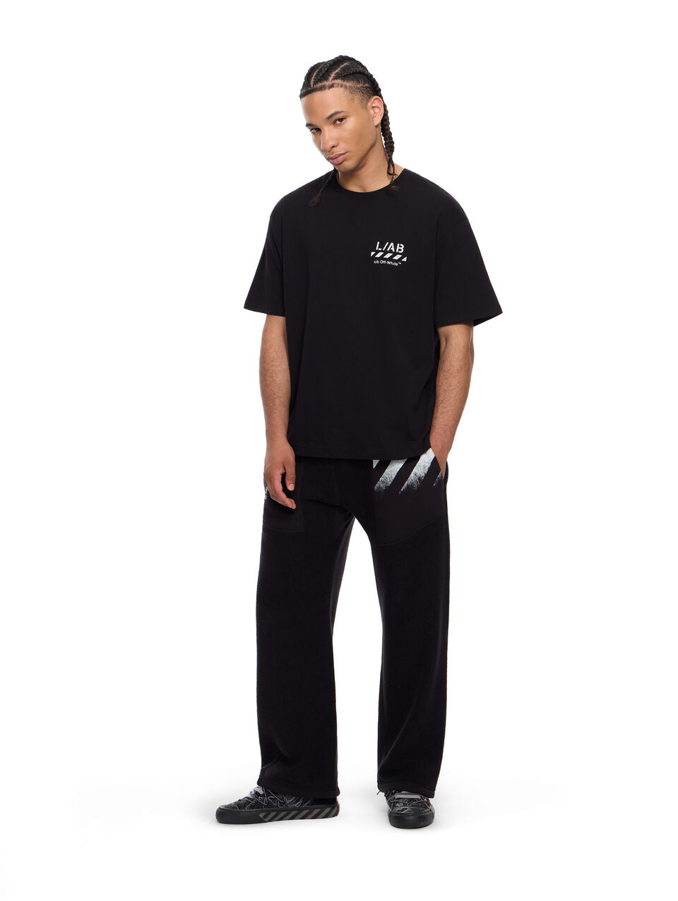 PLAYERA OFF-WHITE L/AB BLACK OVERSIZED (POR PEDIDO)