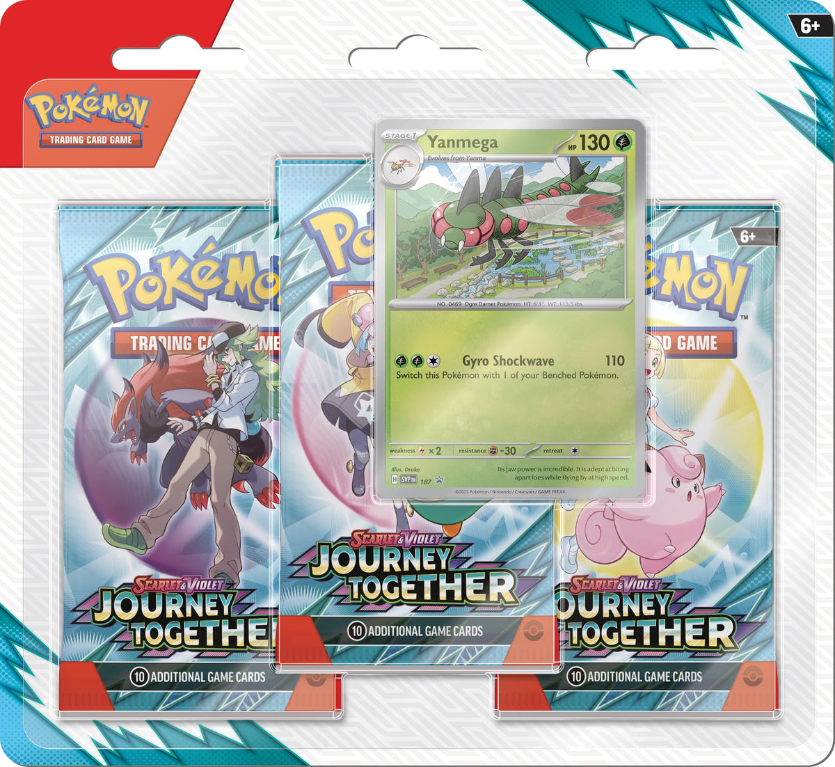POKEMON TCG JOURNEY TOGETHER THREE BOOSTER BLISTER YANMEGA (INGLES)