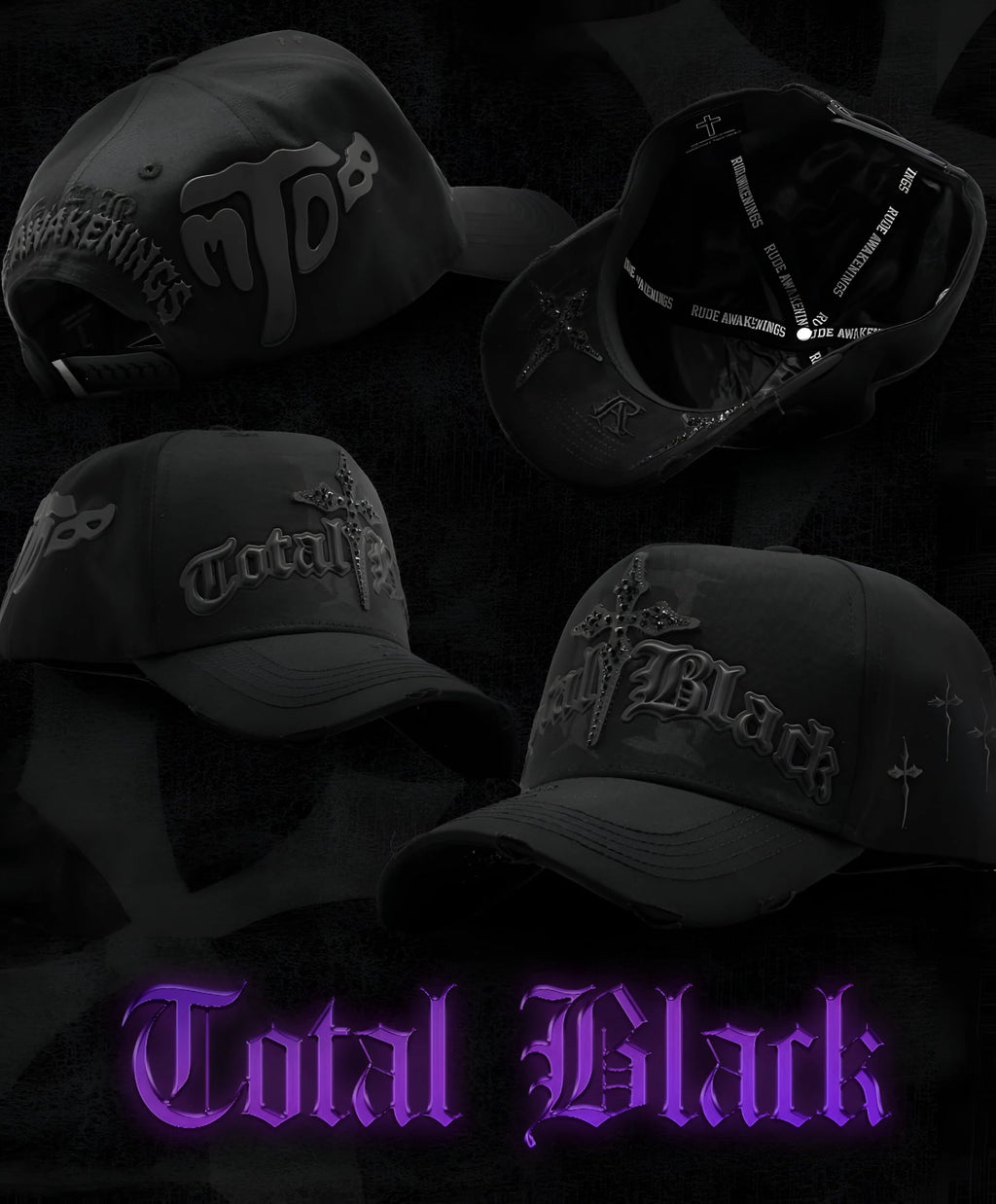 GORRA RUDE AWAKENINGS x TOMBOCHIO "TOTAL BLACK"