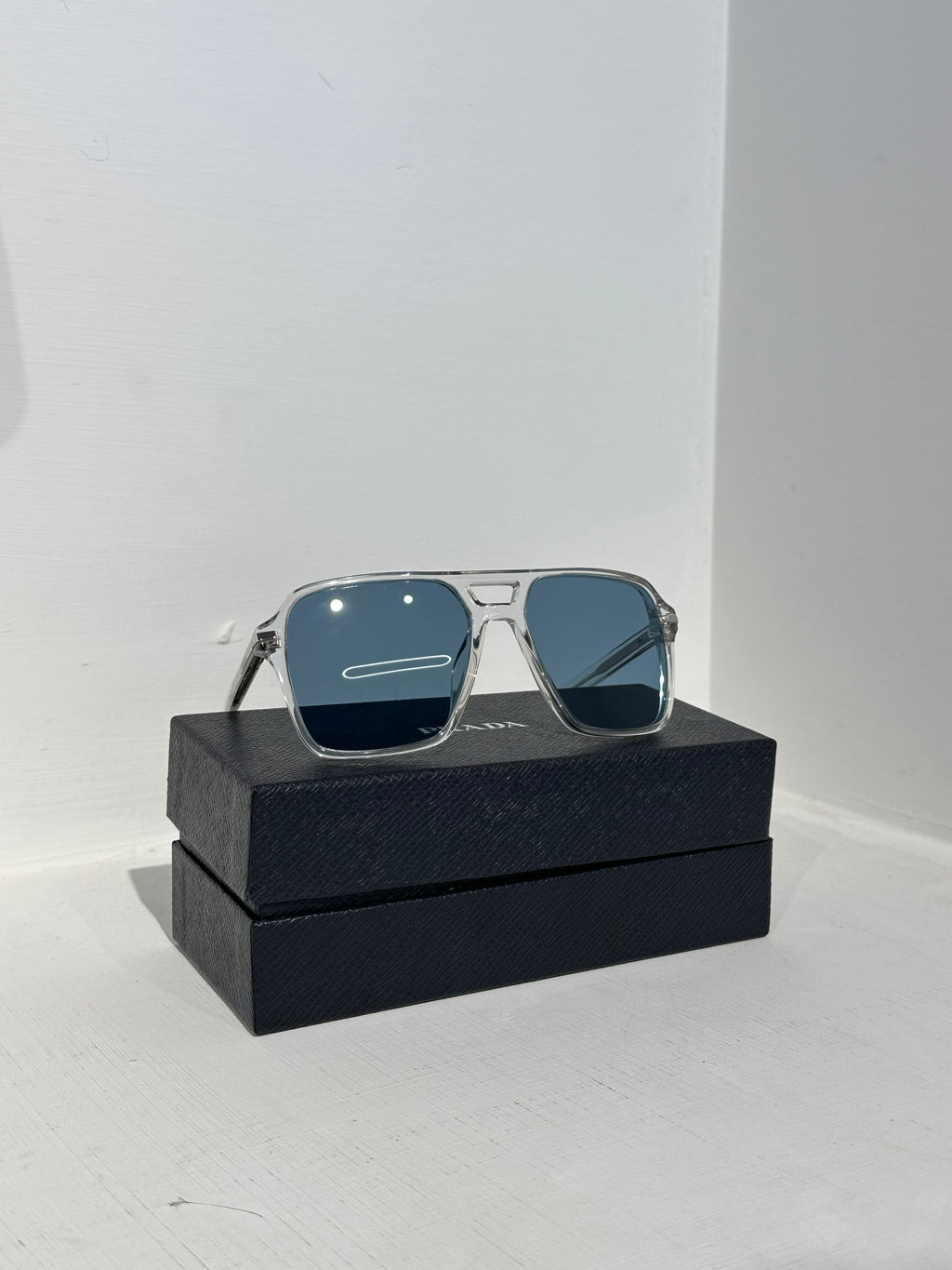 LENTES PRADA PR A22S TRANSPARENT AZURE / GREY (PRELOVED)