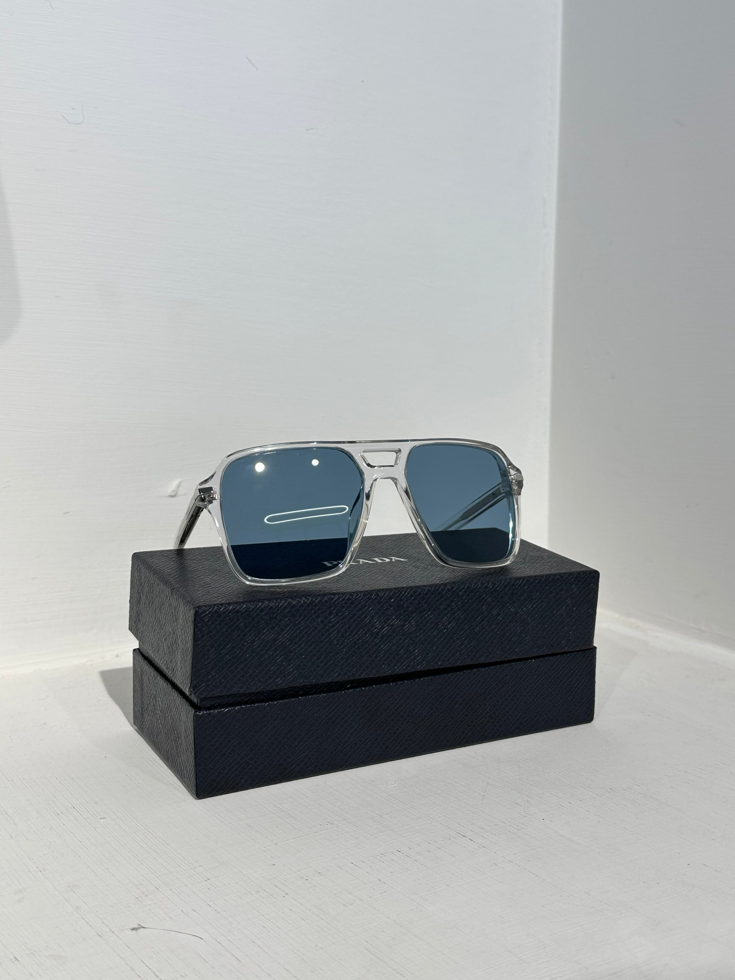 LENTES PRADA PR A22S TRANSPARENT AZURE / GREY (PRELOVED)