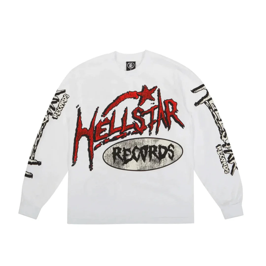HELLSTAR RECORDS LONG SLEEVE TEE WHITE (POR PEDIDO)