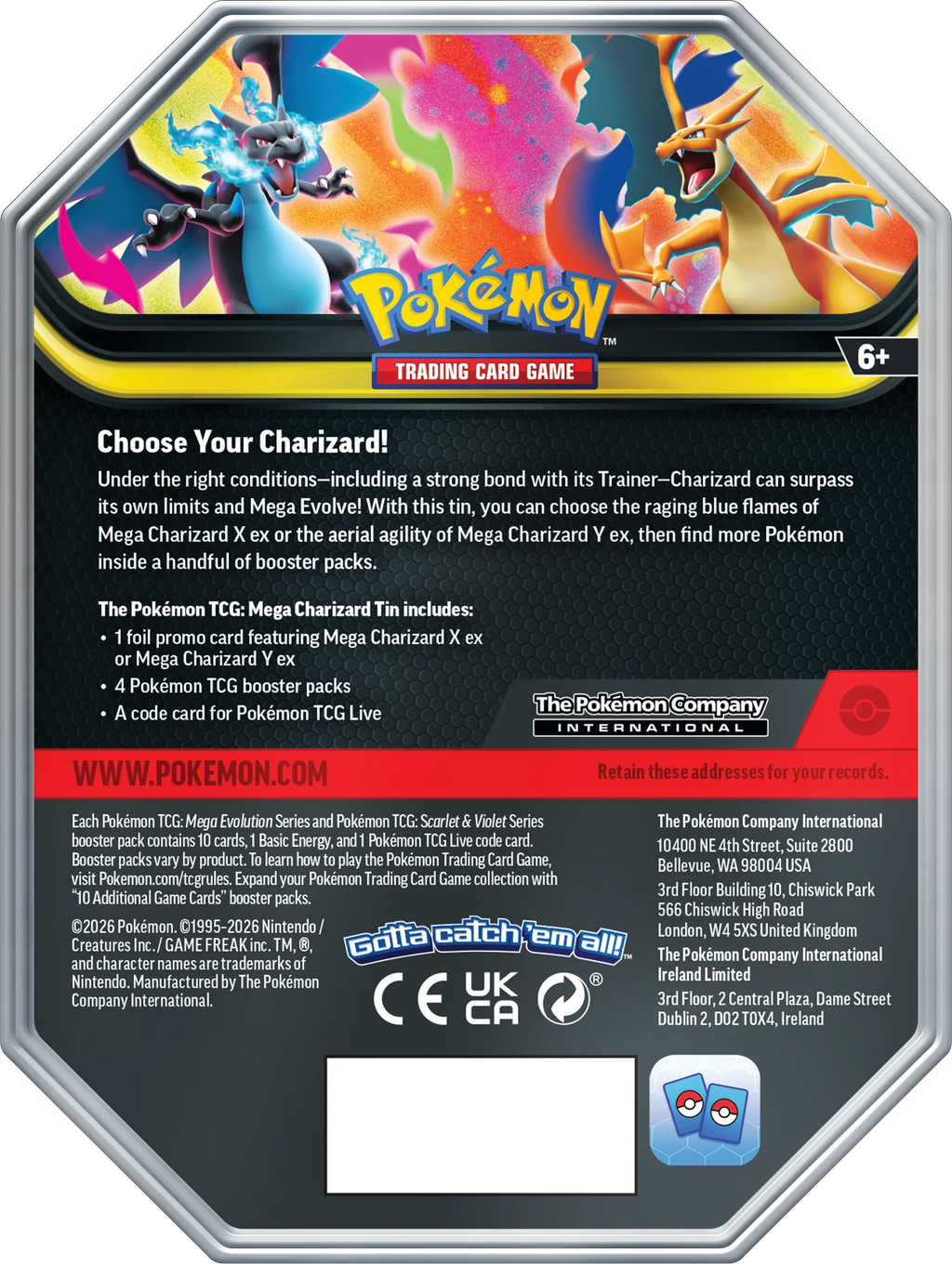 POKEMON TCG MEGA CHARIZARD Y TIN (INGLÉS)