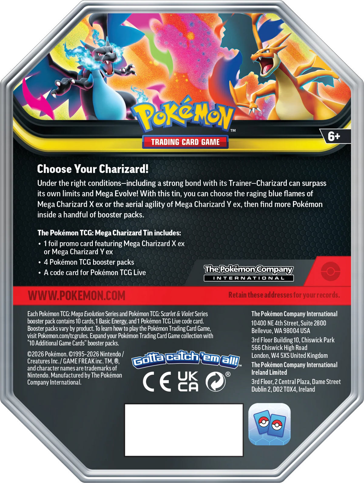 POKEMON TCG MEGA CHARIZARD Y TIN (INGLÉS)