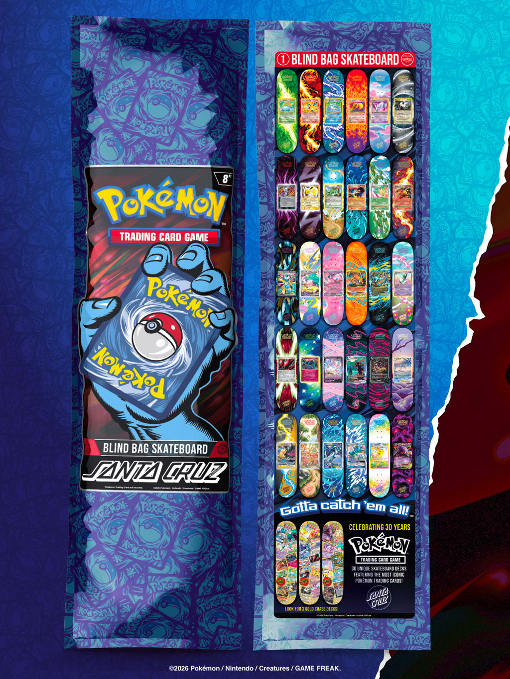 POKEMON x SANTA CRUZ SKATEBOARD BLIND BAG