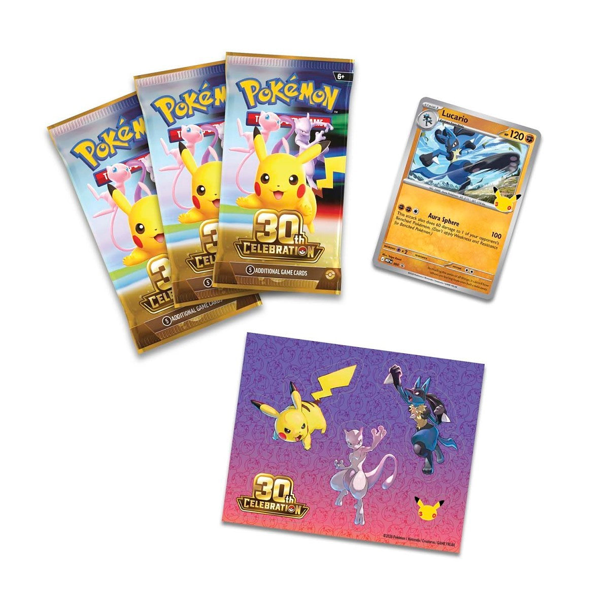 POKEMON TCG 30TH CELEBRATION TECH STICKER COLLECTION LUCARIO (INGLÉS)