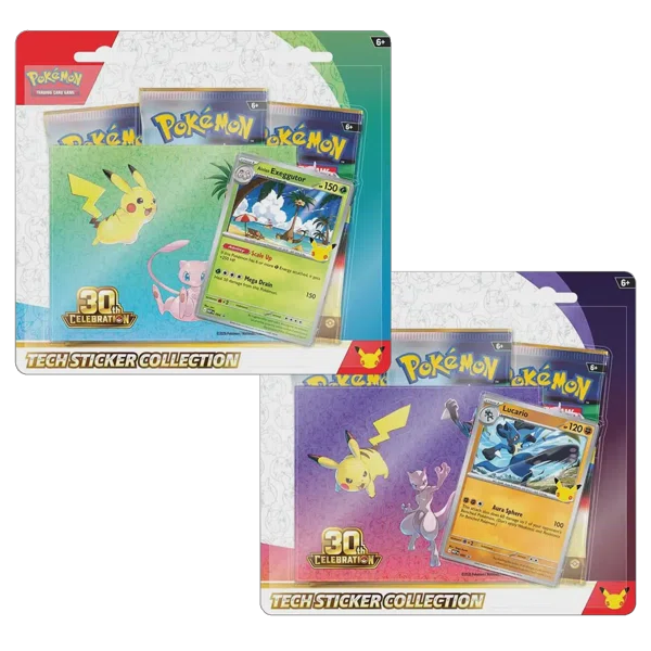 POKEMON TCG 30TH CELEBRATION TECH STICKER COLLECTION LUCARIO / ALOLAN COMBO (ESP)