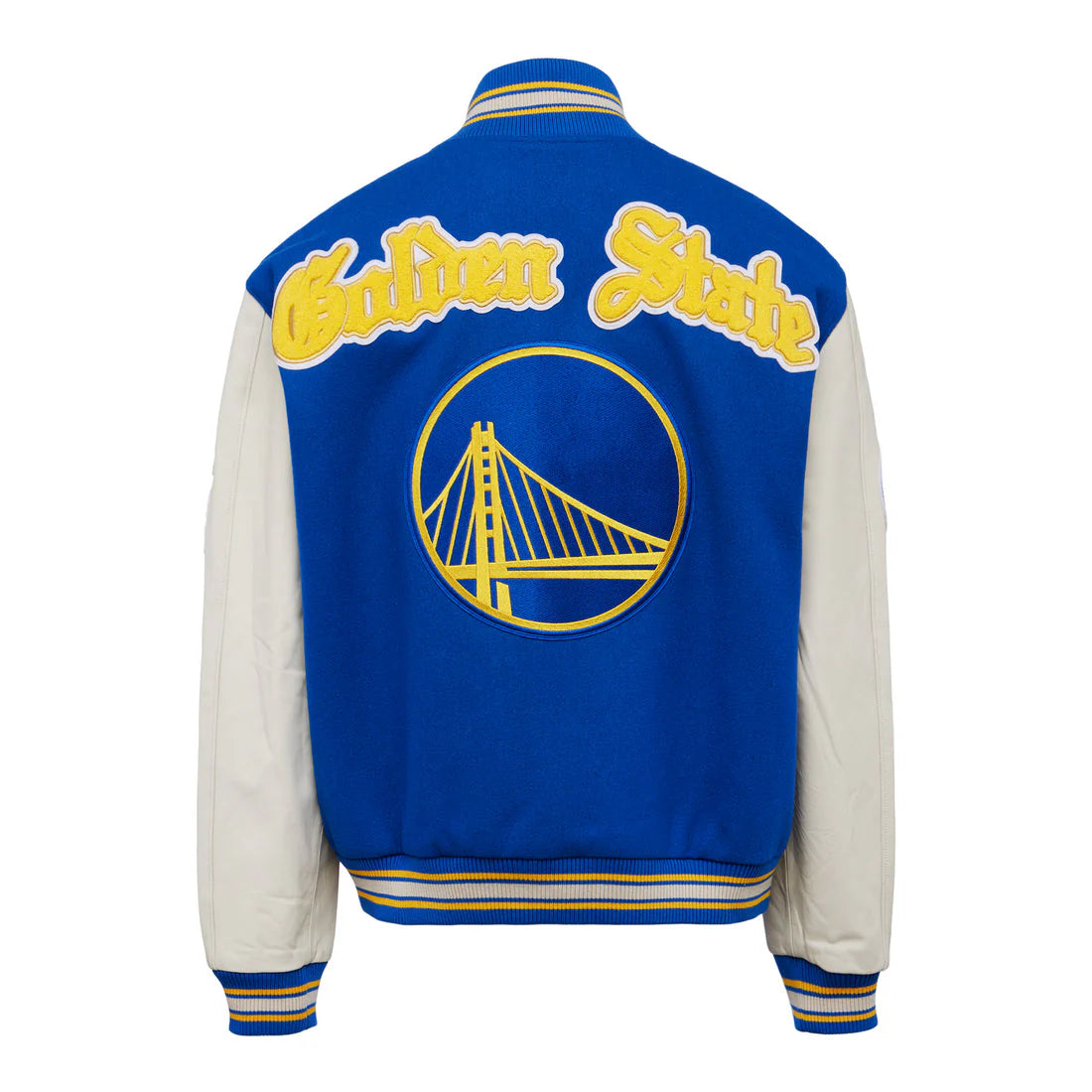 JEFF HAMILTON WOOL & LEATHER JACKET GOLDEN STATE WARRIORS