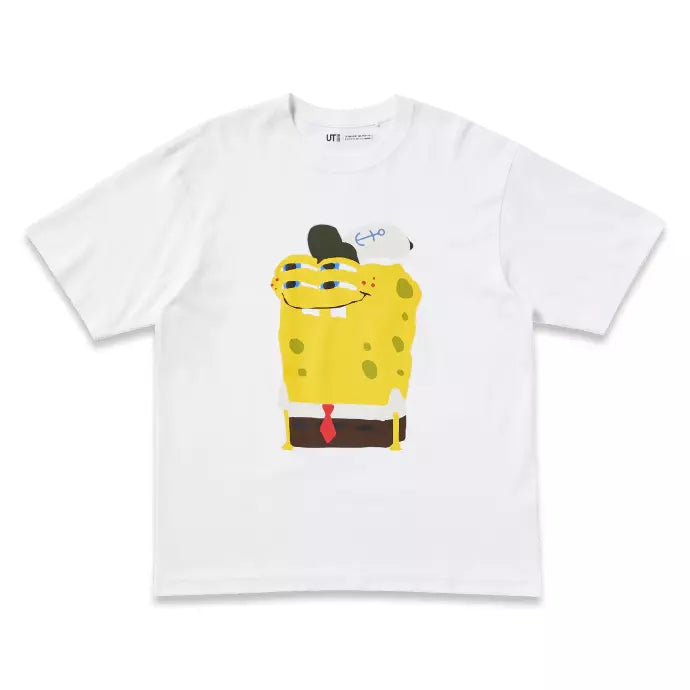 CAMISETA UNIQLO X SPONGEBOB SQUAREPANTS CACTUS PLANT FLEA MARKET WHITE
